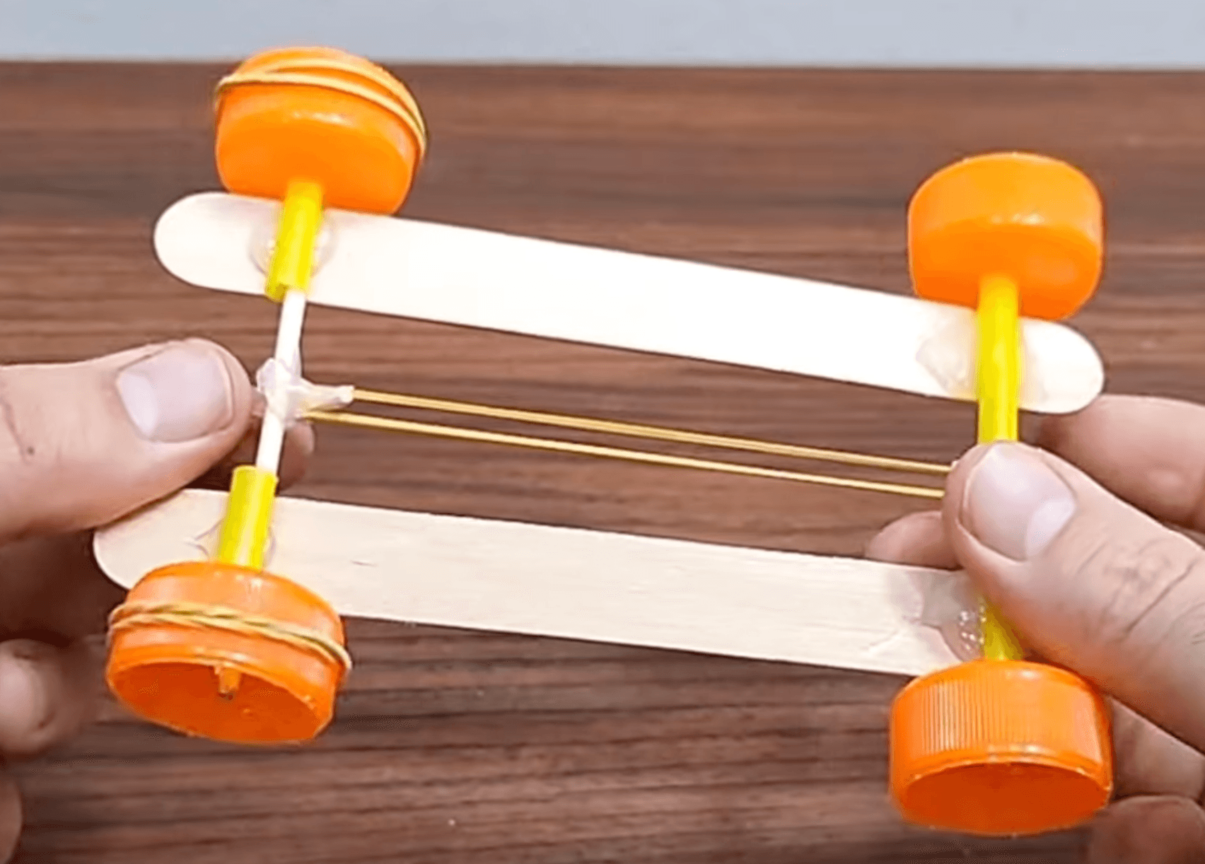 Rubber Band-Powered Car