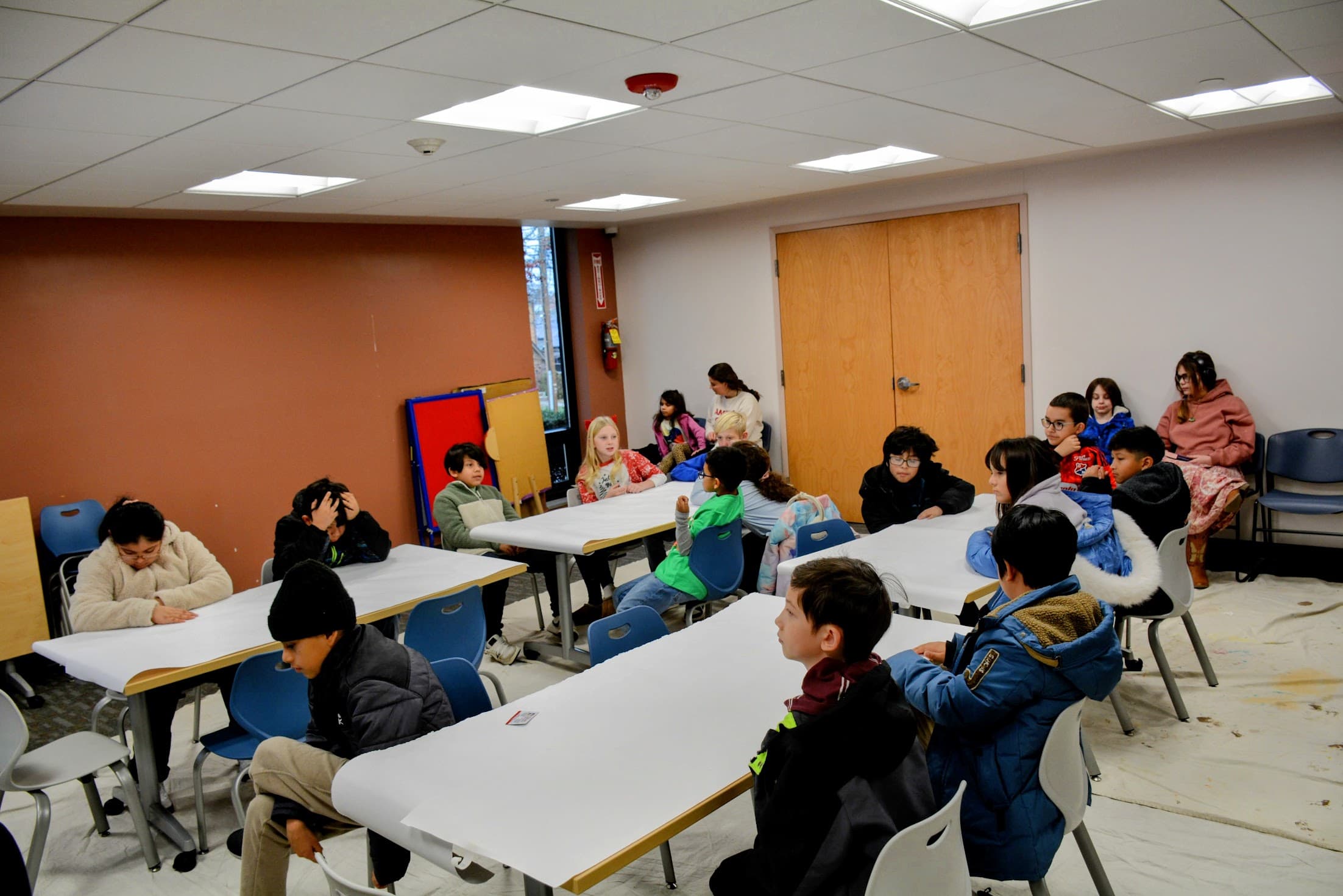 Students building at the Clifton Library workshop