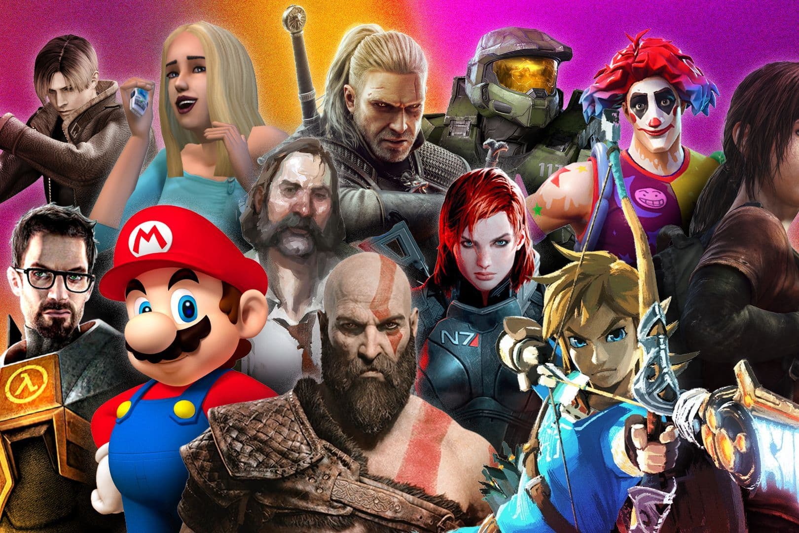 A video game scene with characters and environments driven by AI behavior rules that control movement and decision-making